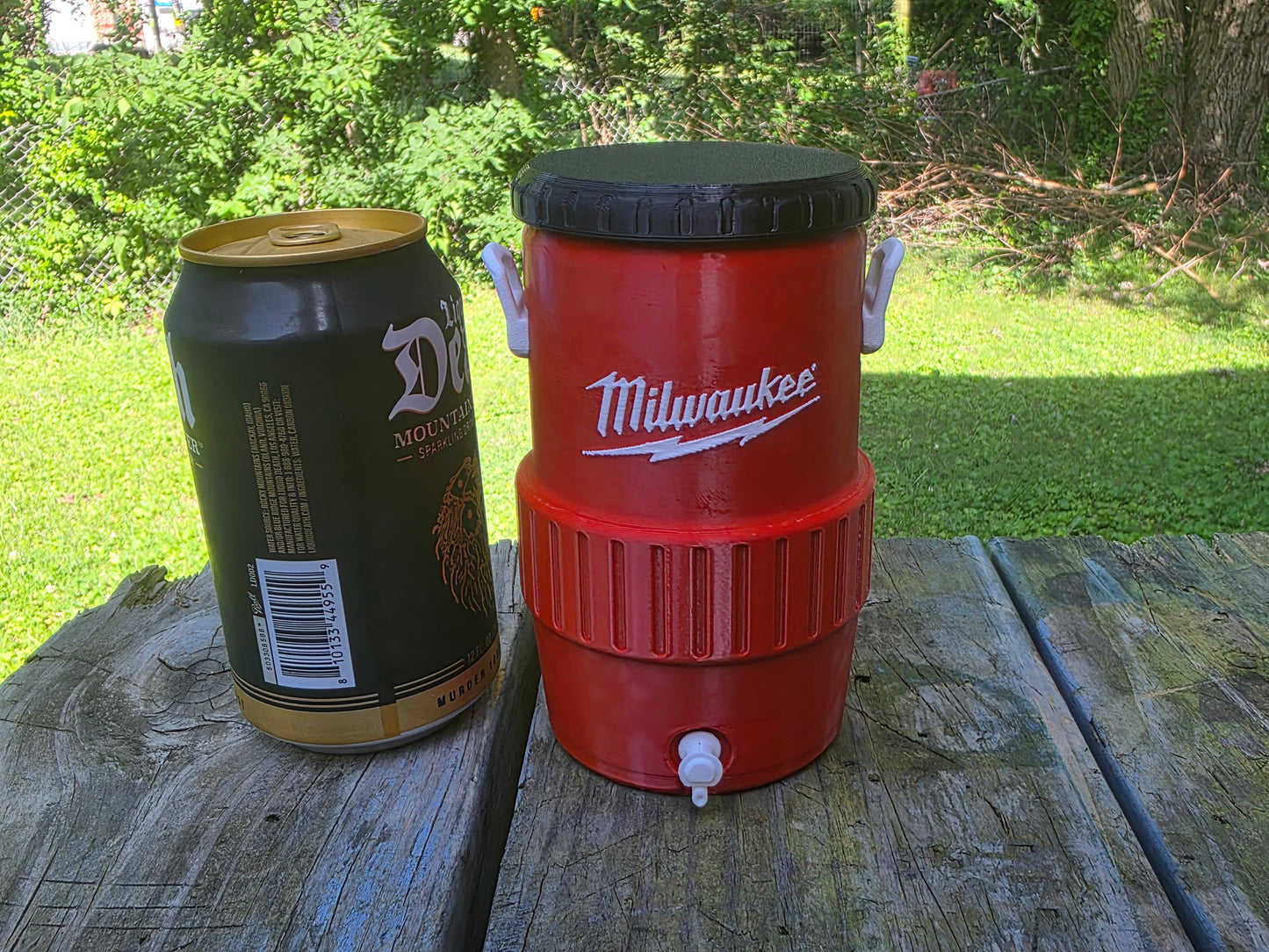 Milwaukee 12oz Can Cooler | 3D Printed Tool-Themed Drink Holder | Fits Standard Soda Cans | Garage Gift for DIYers | Contractor Gift | Shop Decor