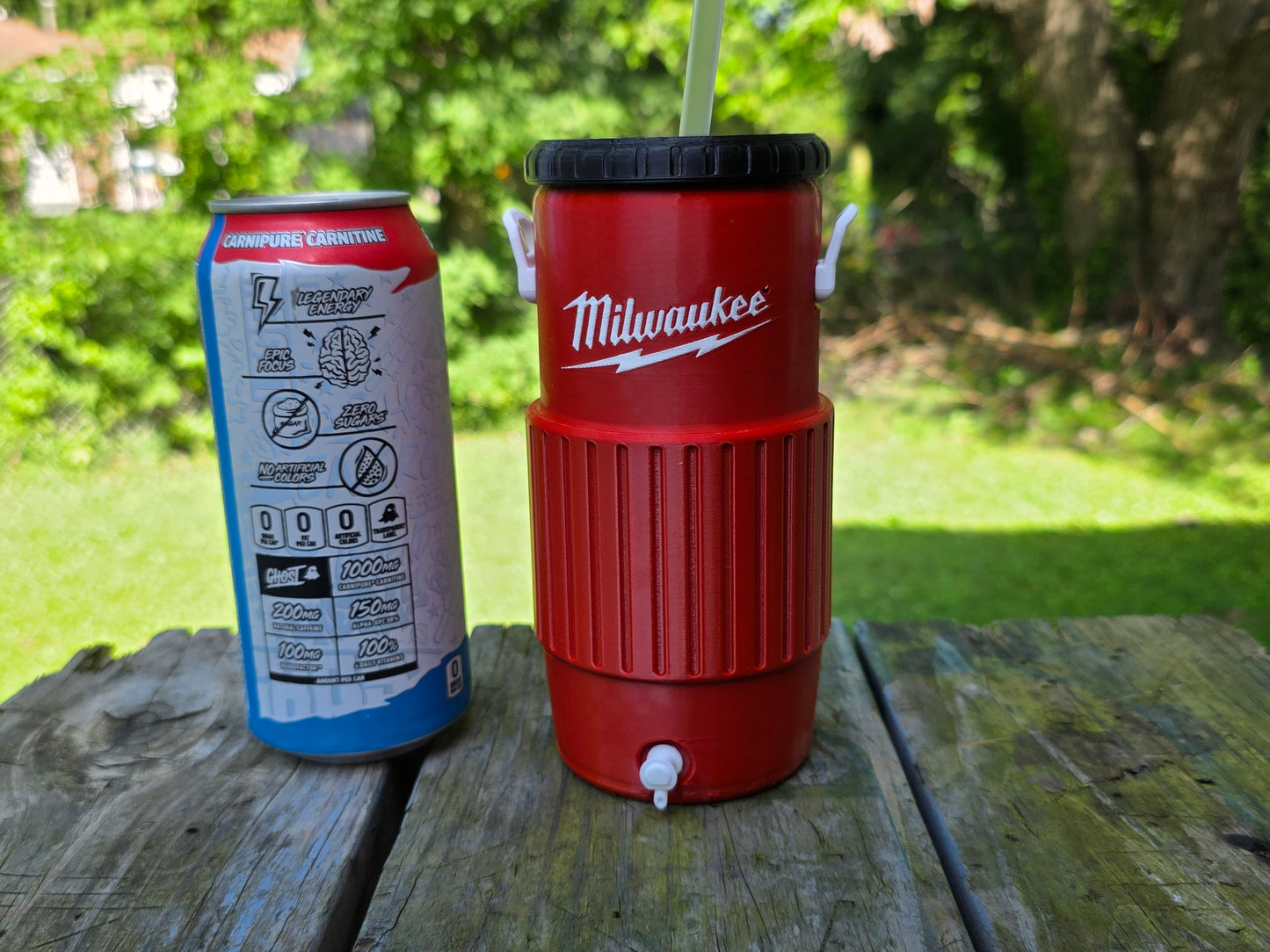 Milwaukee 16oz Can Cooler | 3D Printed Tool-Themed Drink Holder | Fits Large Energy Drink Cans | Garage Gift for DIYers | Contractor Gift | Shop Decor