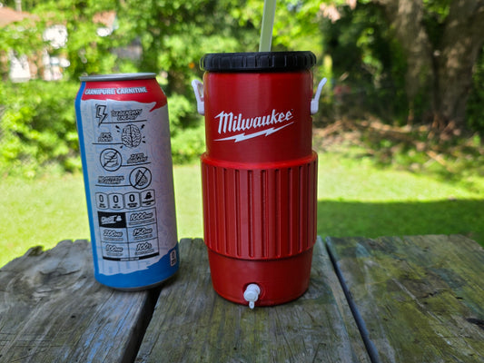 Milwaukee 16oz Can Cooler | 3D Printed Tool-Themed Drink Holder | Fits Large Energy Drink Cans | Garage Gift for DIYers | Contractor Gift | Shop Decor