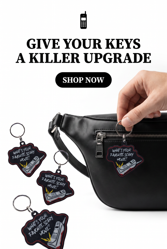 What’s Your Favorite Scary Movie? Horror Keychain, Slasher Movie Fan Gift, Spooky Horror Accessory, Halloween Keychain