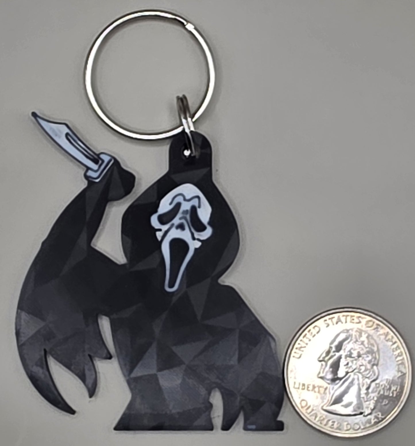 Ghostface Keychain, 3D Printed Horror Keyring, Scream Movie Inspired Accessory, Spooky Halloween Gift, Horror Fan Bag Charm, Gothic Keychain