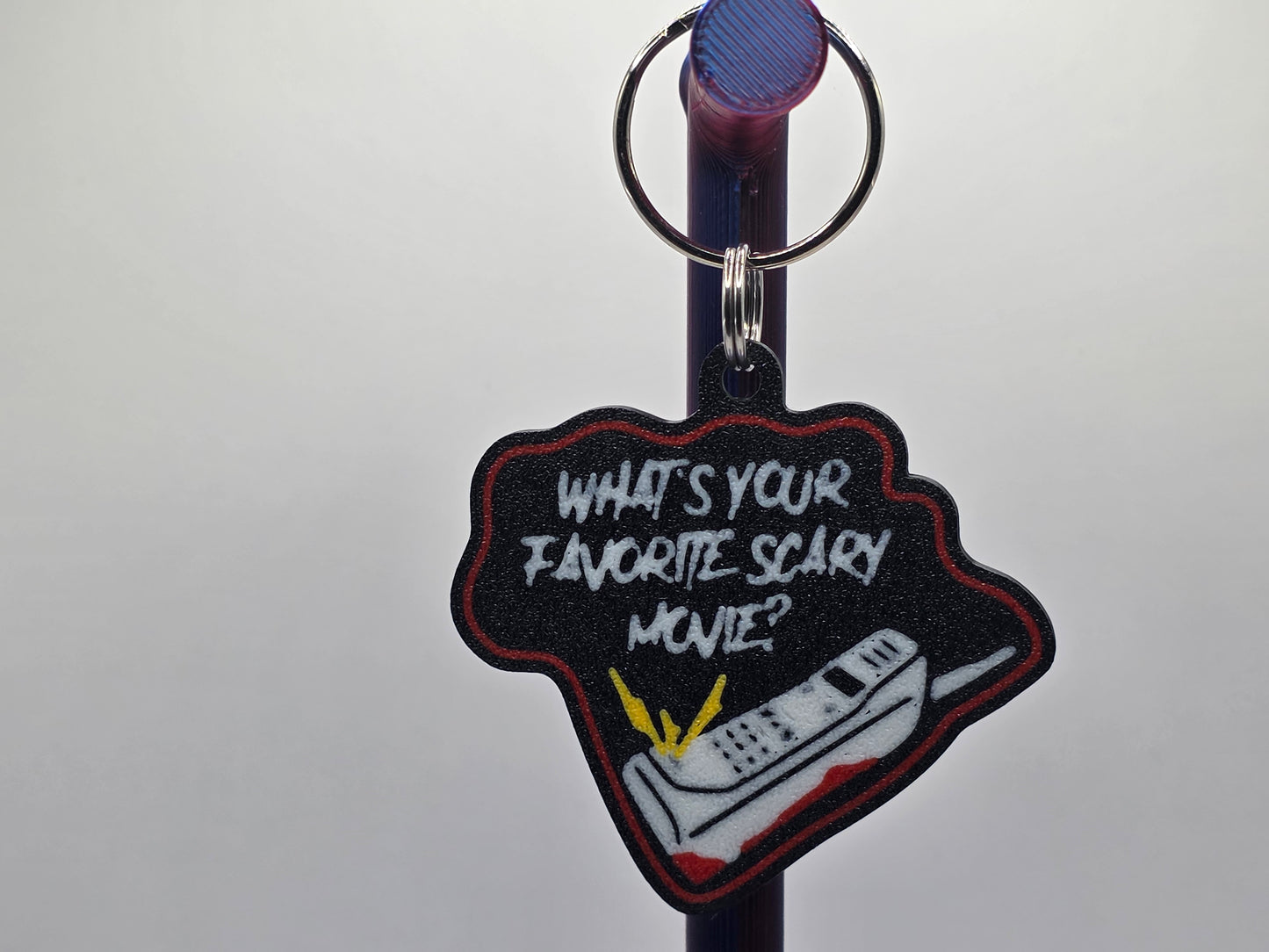What’s Your Favorite Scary Movie? Horror Keychain, Slasher Movie Fan Gift, Spooky Horror Accessory, Halloween Keychain