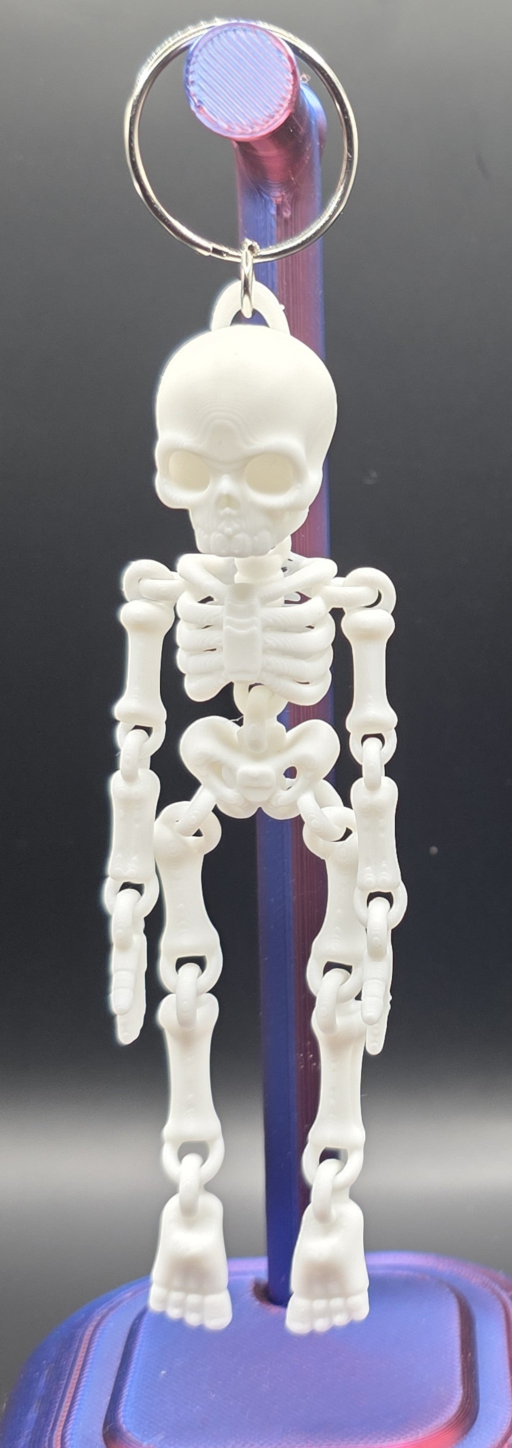 Shakey Skeleton Keychain, Articulated Skeleton Charm, Spooky Halloween Keyring, 3D Printed Bone Charm, Gothic Gift, Creepy Cute Accessory
