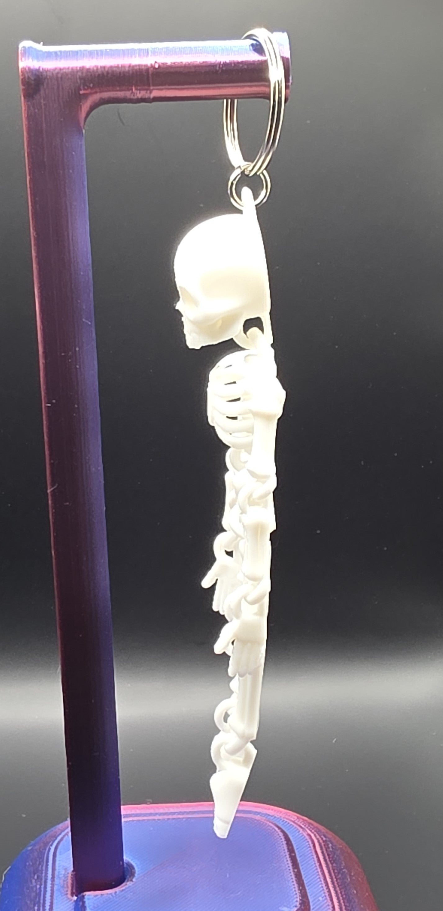 Shakey Skeleton Keychain, Articulated Skeleton Charm, Spooky Halloween Keyring, 3D Printed Bone Charm, Gothic Gift, Creepy Cute Accessory