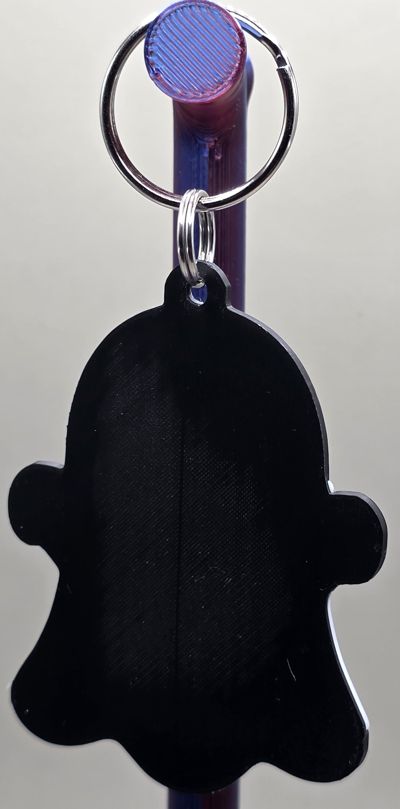 3D Printed Spooky Ghost Keychain, Cute Halloween Ghost Bag Charm, Purple Bow Tie Ghost Keyring, Boo Boo Halloween Accessory, Spooky Gift