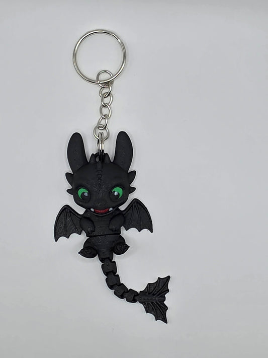 Articulated Night Fury Dragon Keychain