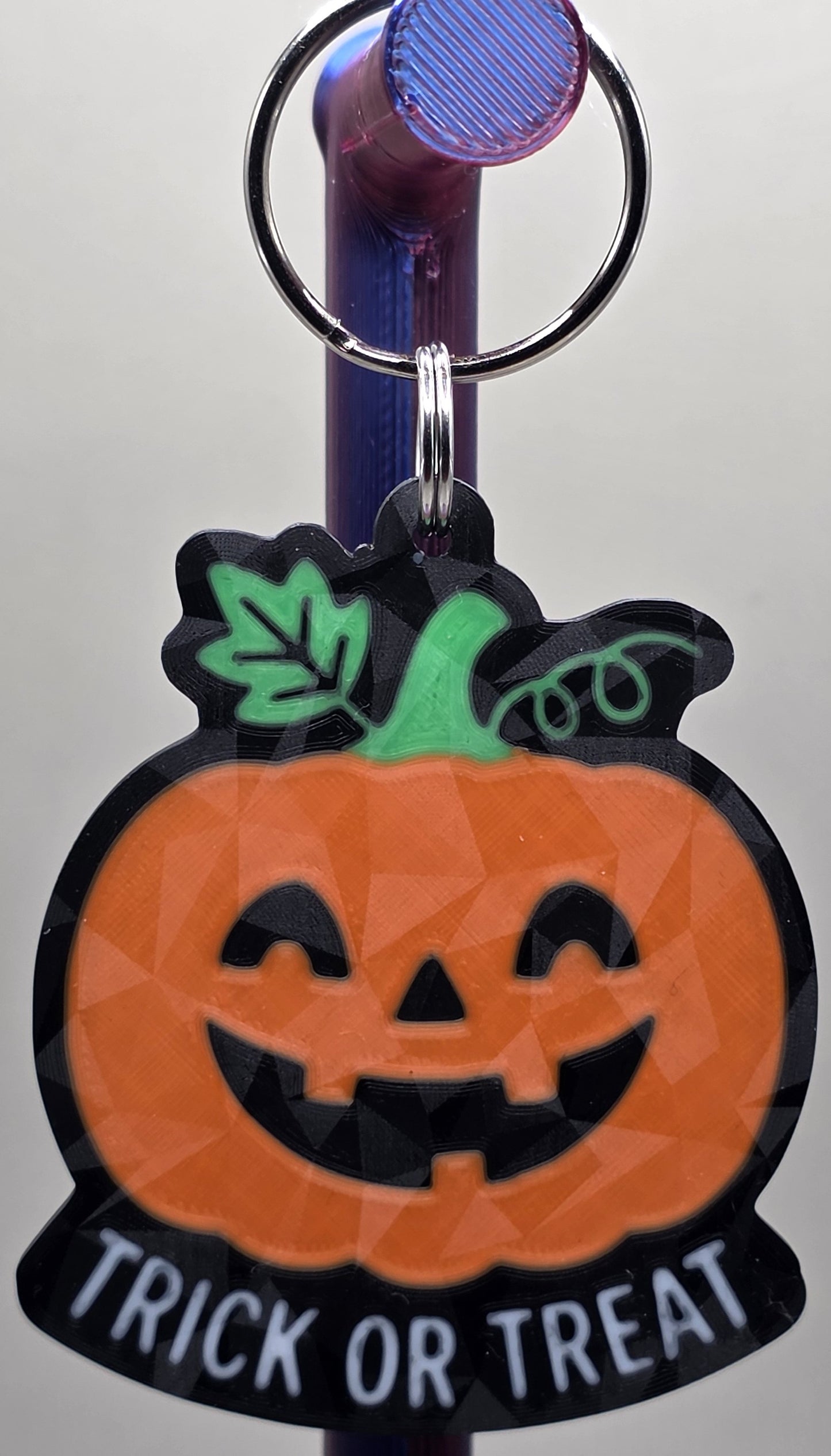 3D Printed Halloween Pumpkin Keychain, Trick or Treat Jack O Lantern Charm, Cute Fall Keyring, Spooky Season Bag Charm, Halloween Gift