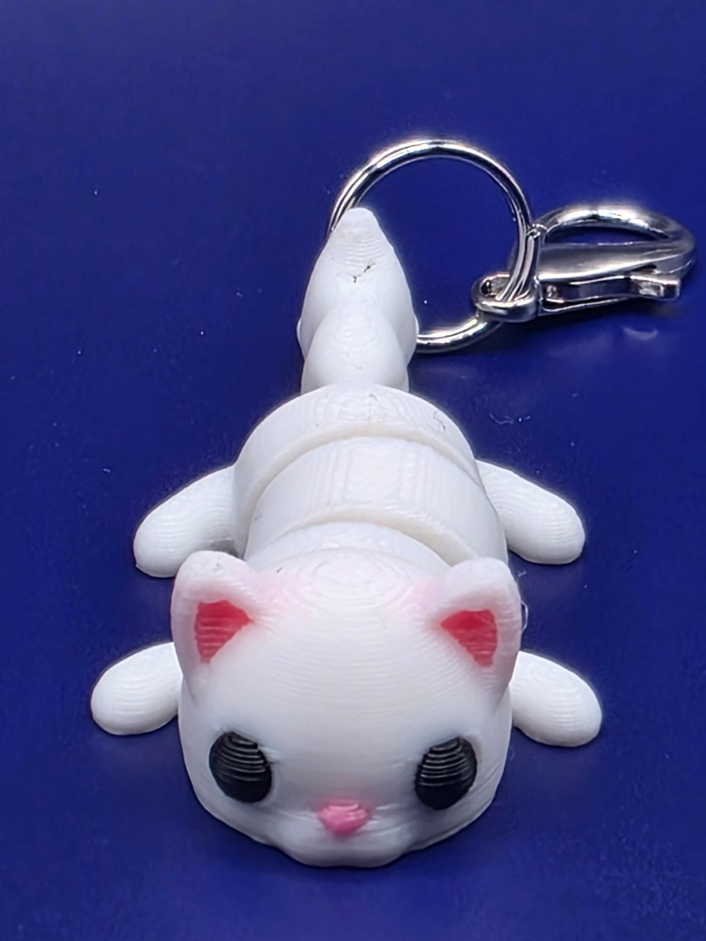 Articulated Cat Keychain | 3D Printed Cat Fidget Charm | Cute Cat Keyring | Flexible Cat Accessory | Gift for Cat Lovers | Bag Charm - SkeletonEarth Designs