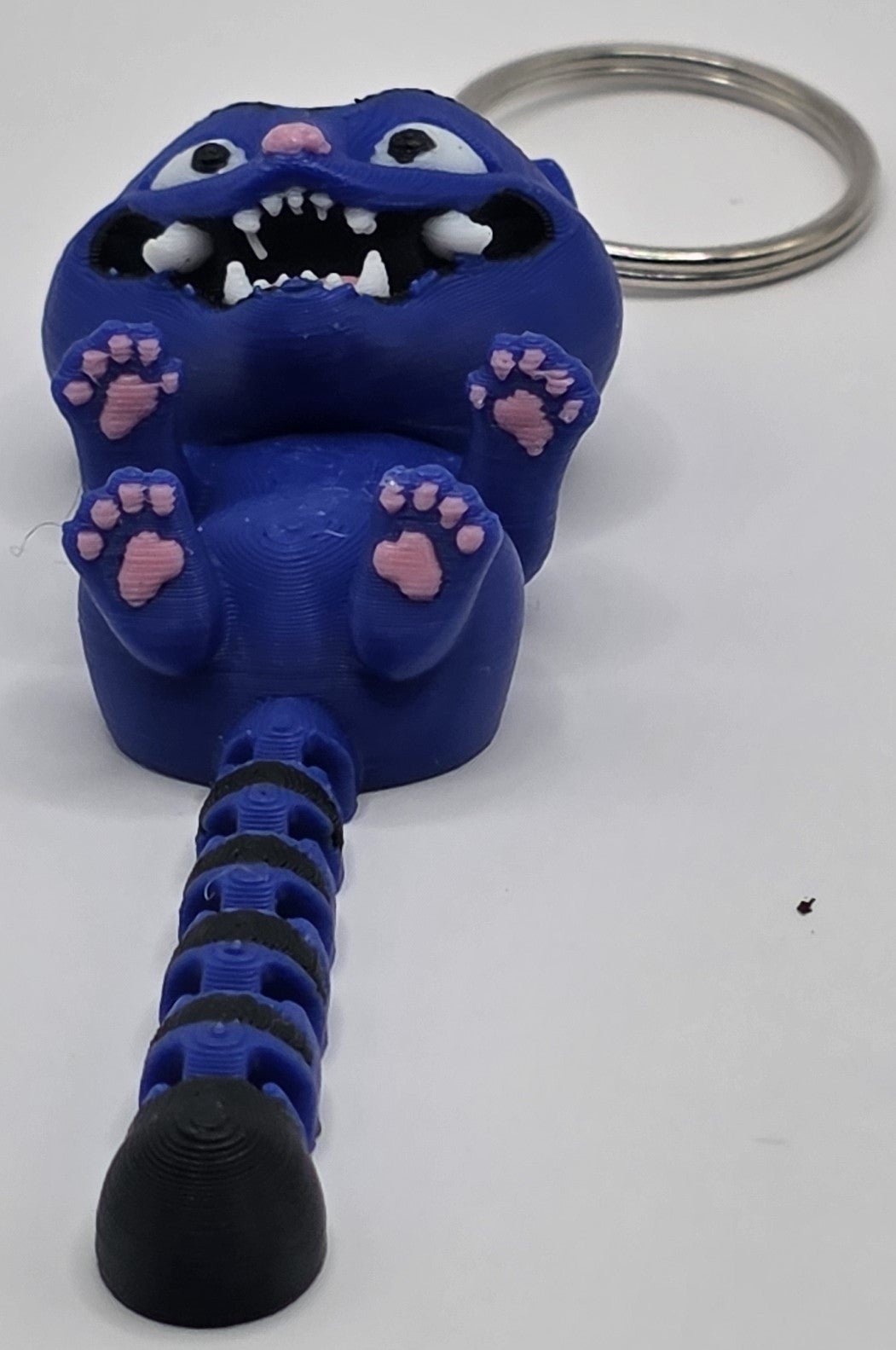 Articulated Derpy Cat Keychain | 3D Printed Fidget Cat | Cute Cat Keyring | Funny Cat Bag Charm | Kawaii Cat Gift | Flexible Keychain - SkeletonEarth Designs