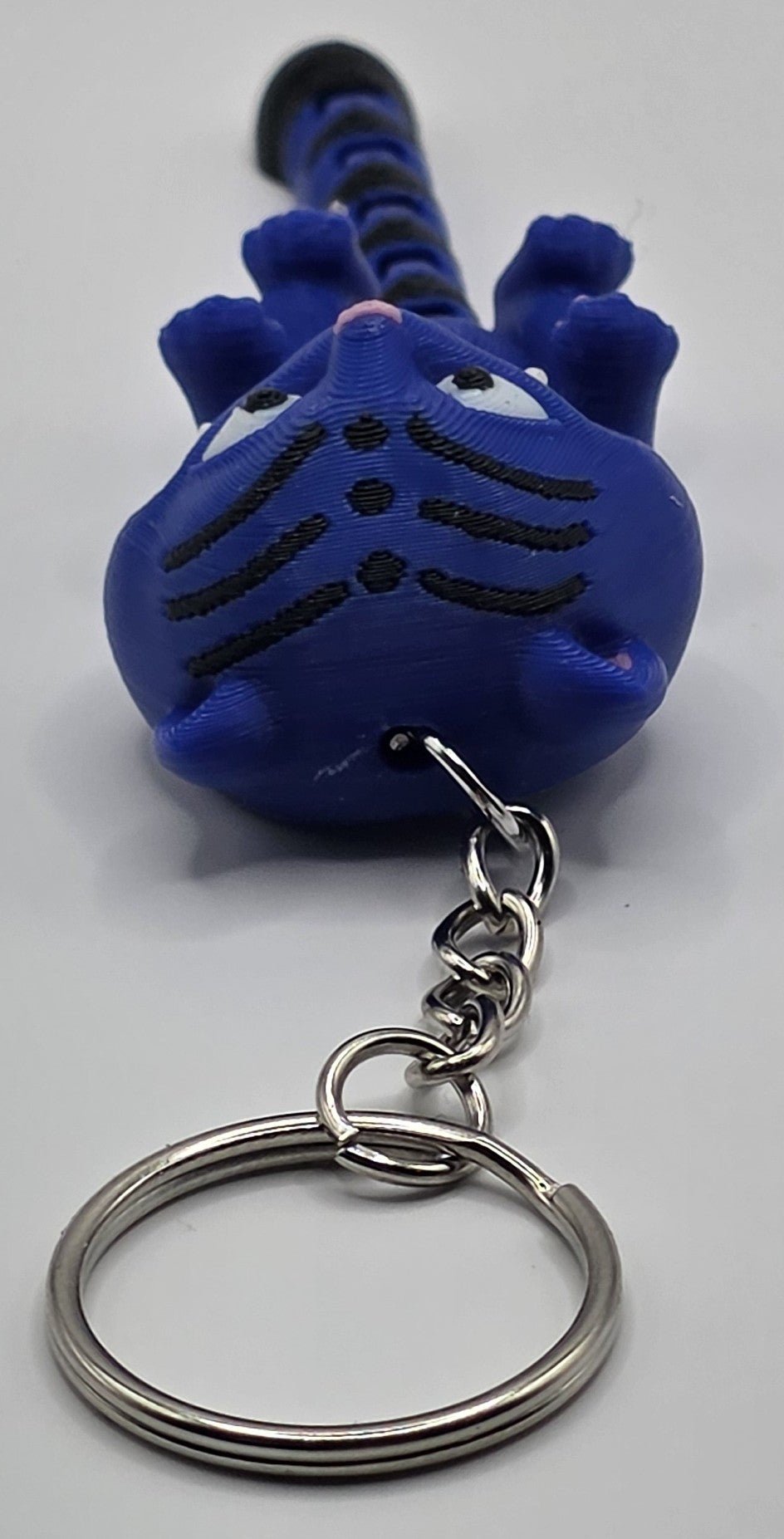 Articulated Derpy Cat Keychain | 3D Printed Fidget Cat | Cute Cat Keyring | Funny Cat Bag Charm | Kawaii Cat Gift | Flexible Keychain - SkeletonEarth Designs