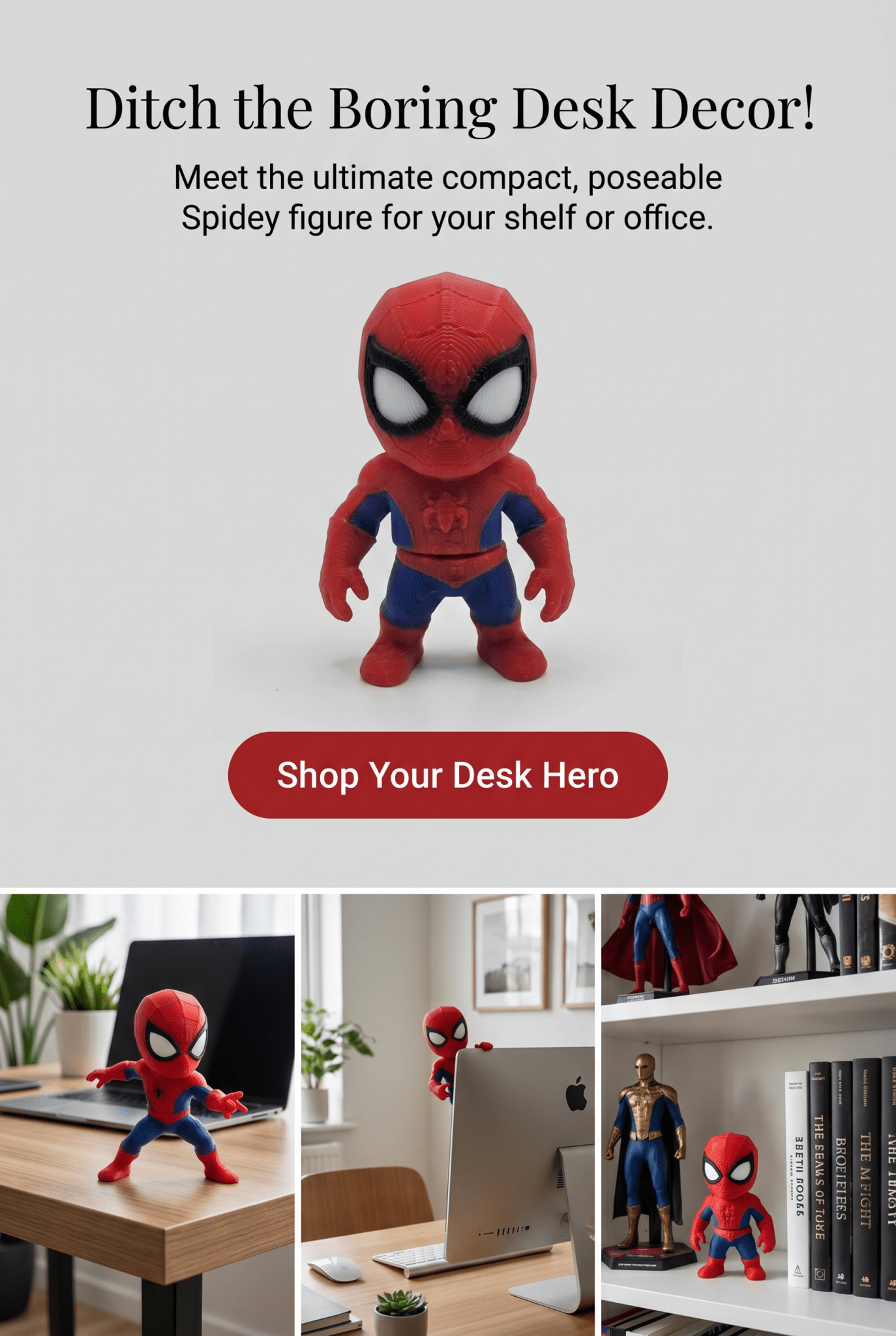 Articulated Spiderman Figure | 3D Printed Poseable Superhero Toy | Comic Fan Gift | Desk Decor | Collectible Spider-Inspired Display Figure - SkeletonEarth Designs