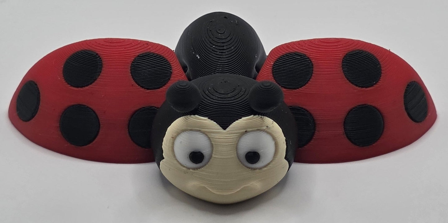 Cute Articulated Ladybug | 3D Printed Flexi Bug | Poseable Desk Toy | Adorable Gift | Cute Bug Decor - SkeletonEarth Designs