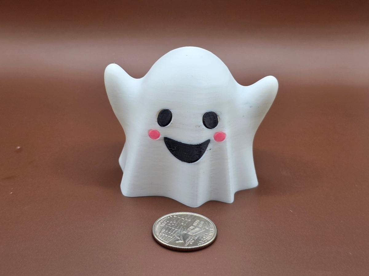 Cute Ghost Light, 3D Printed Kawaii Ghost Decor, Spooky Halloween Desk Light - SkeletonEarth Designs