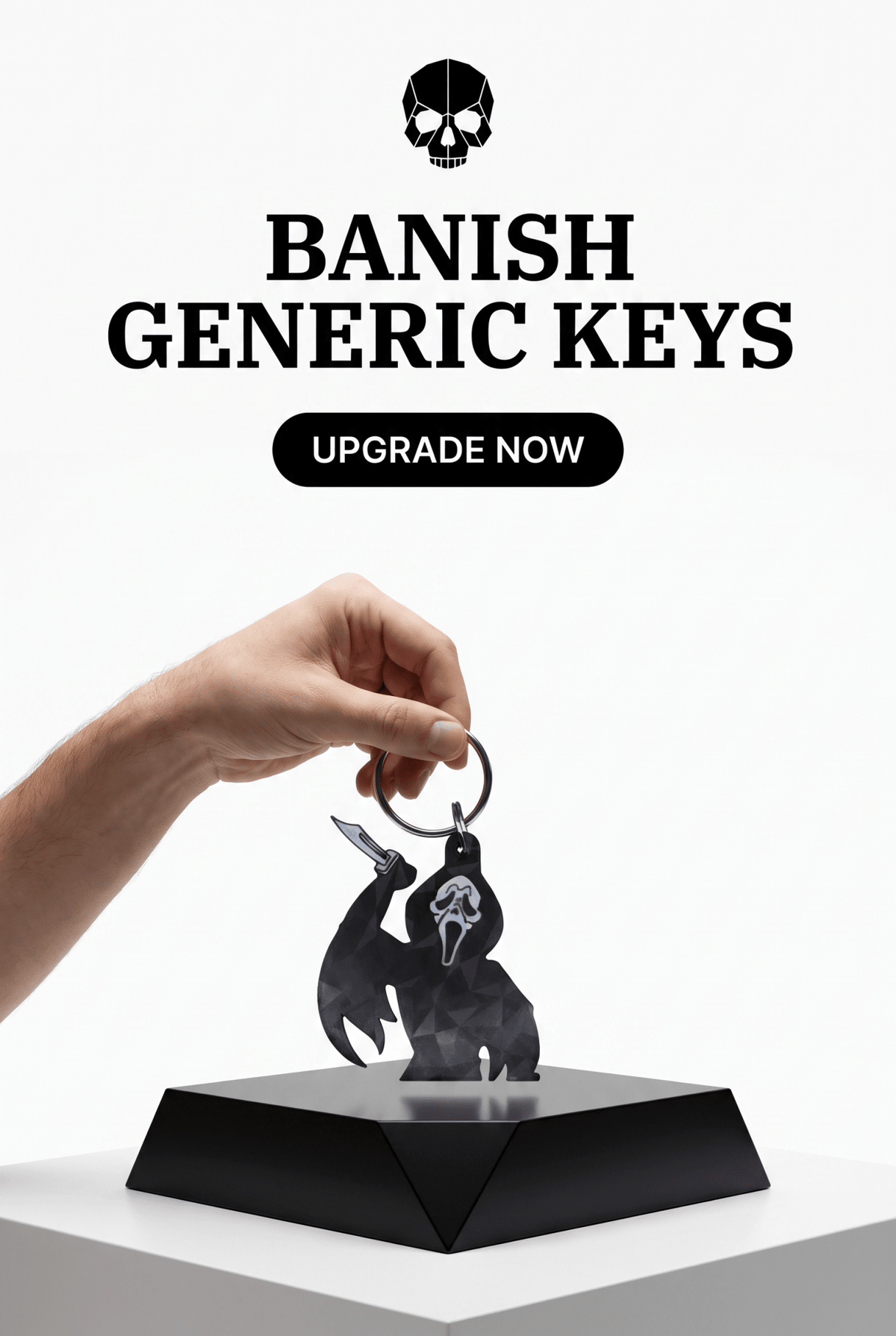 Ghostface Keychain, 3D Printed Horror Keyring, Scream Movie Inspired Accessory, Spooky Halloween Gift, Horror Fan Bag Charm, Gothic Keychain - SkeletonEarth Designs