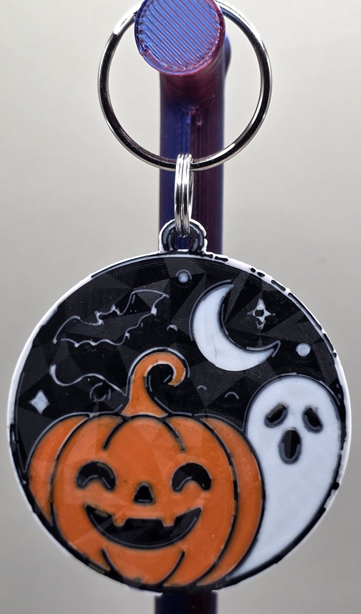 Halloween Keychain Pumpkin Ghost 3D Printed Spooky Season Bag Charm Trick or Treat Gift Fall Accessory - SkeletonEarth Designs