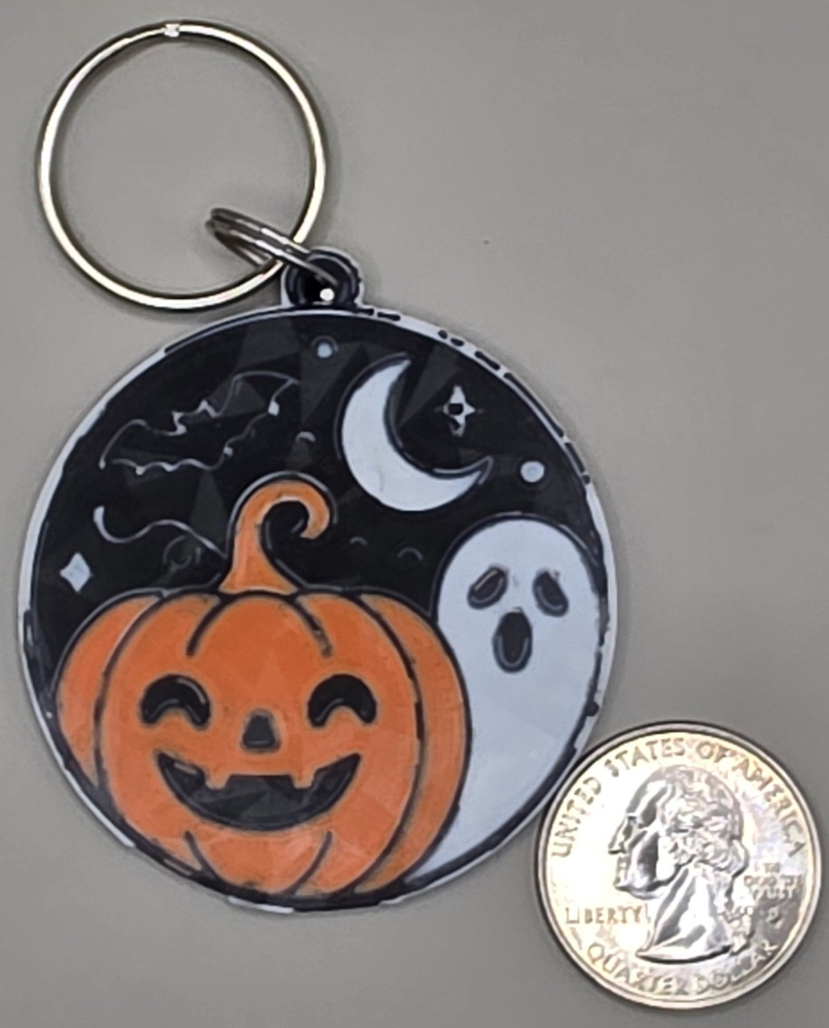 Halloween Keychain Pumpkin Ghost 3D Printed Spooky Season Bag Charm Trick or Treat Gift Fall Accessory - SkeletonEarth Designs