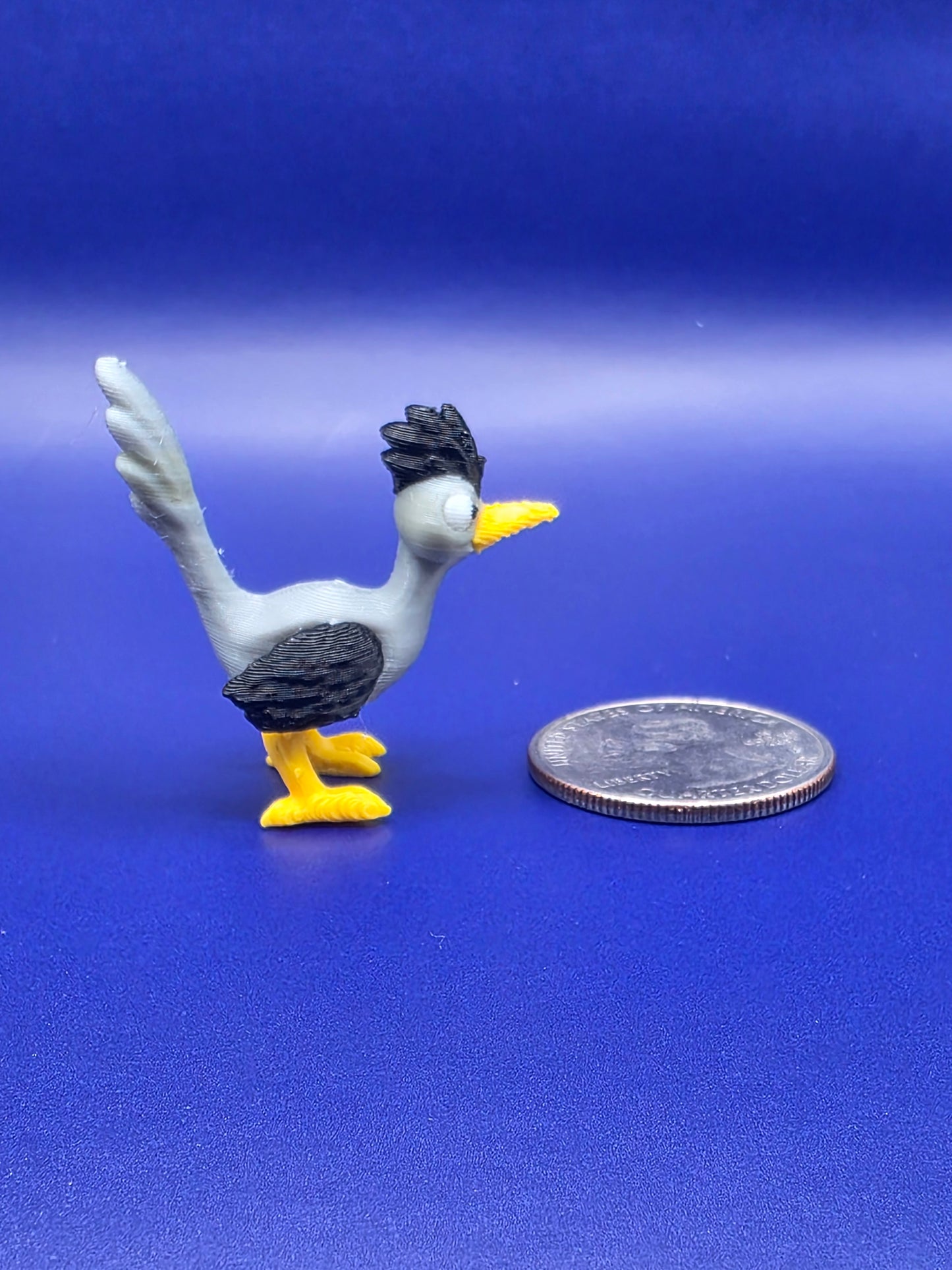 Cute Articulated Road Runner with Desert Highway Set | 3D Printed Southwestern Bird Figurine | Poseable Desert Diorama | Desk Decor Gift