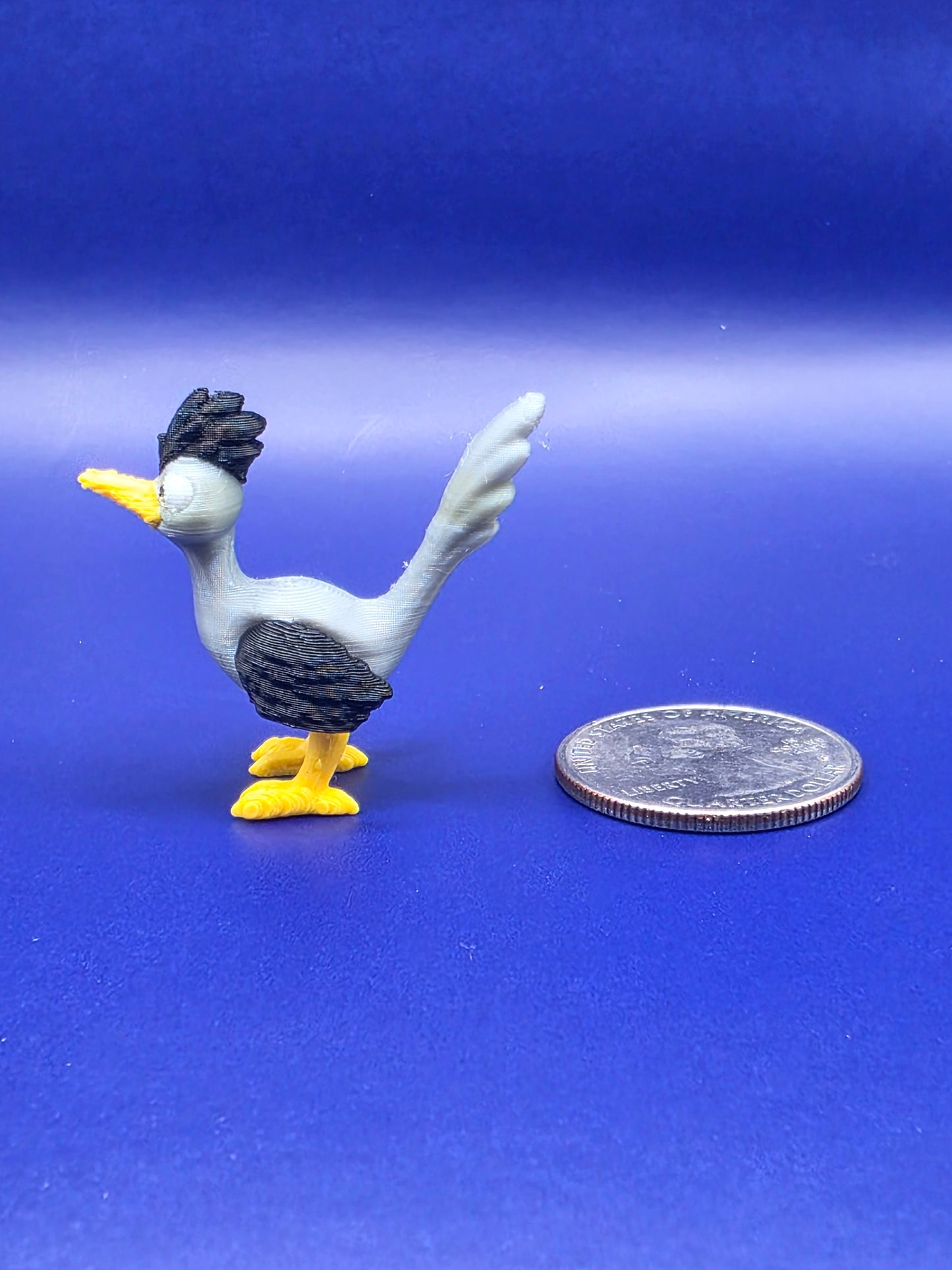 Cute Articulated Road Runner with Desert Highway Set | 3D Printed Southwestern Bird Figurine | Poseable Desert Diorama | Desk Decor Gift