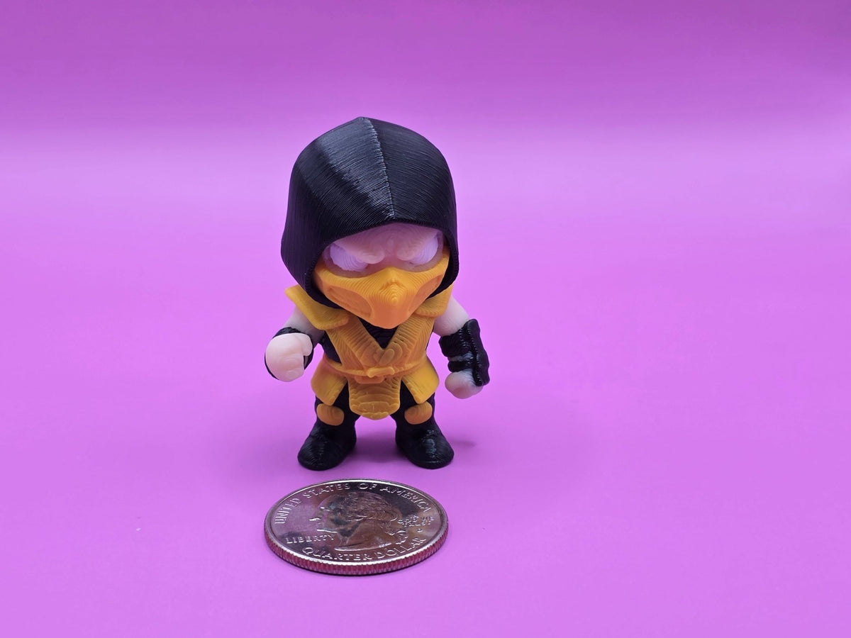 Mini Flexi Scorpion, Articulated 3D Printed Scorpion Figure, Cute Desk Fidget Toy, Fantasy Gamer Gift, Spooky Halloween Shelf Decor - SkeletonEarth Designs