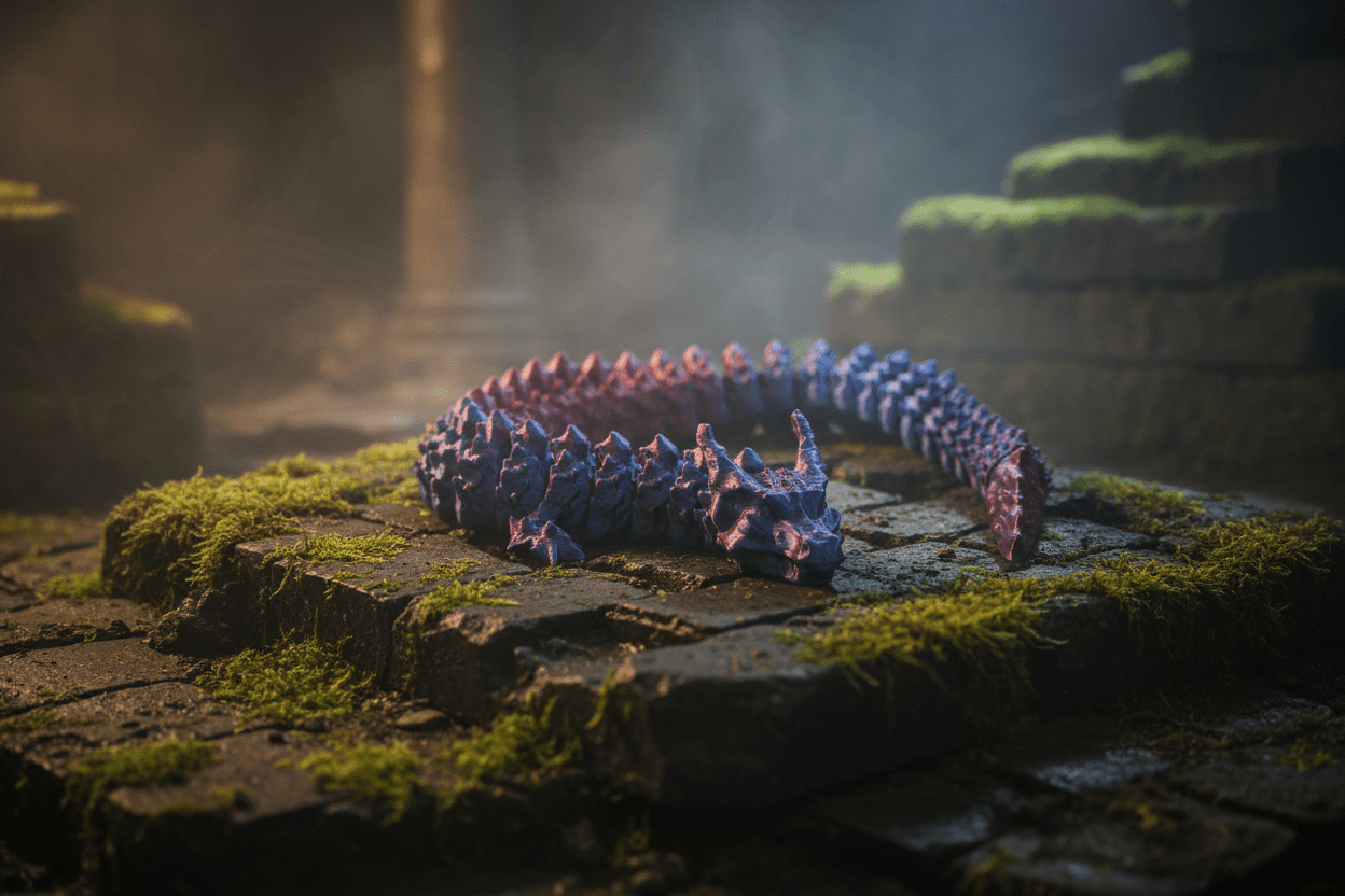 Flexible Articulated Dragon | 3D Printed Figure | Fantasy Desk Decor | Mythical Creature Gift - SkeletonEarth Designs